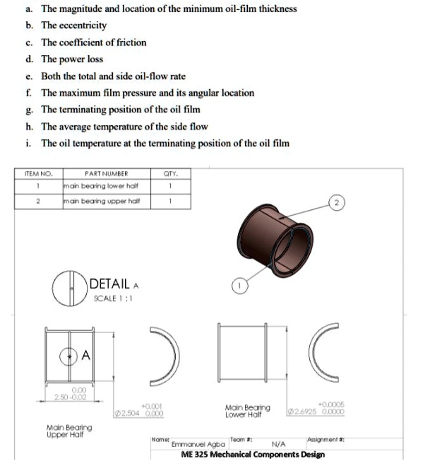 SOLVED Assignment 13 Journal Bearing Design Design of an Engine Main