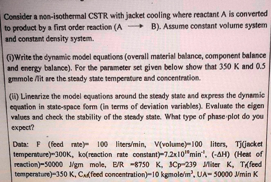 solved-consider-a-non-isothermal-cstr-with-jacket-cooling-where