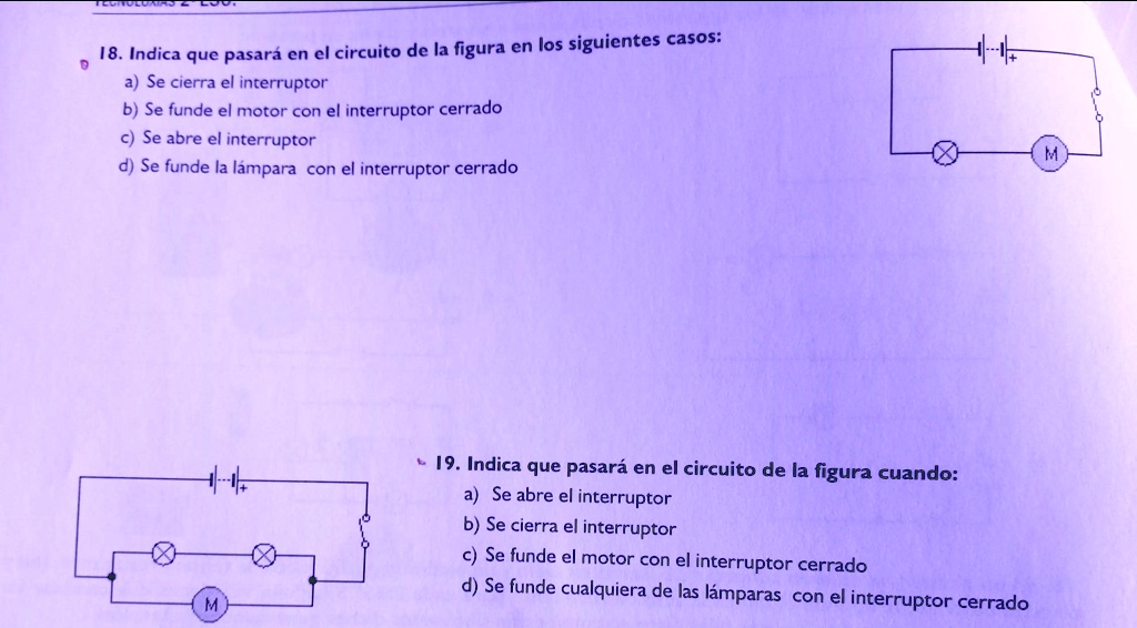 doy 10 puntos por favor responder cuanto antes jskdk siguientes casos 18 indica que pasara en el circuito de la figura en los se cierra el interruptor b se funde el motor con el interruptor  40526