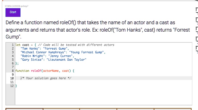 SOLVED: Title: Function to Determine an Actor's Role in a Cast Define a ...