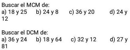 mcm de 3 4 8 12 y 60