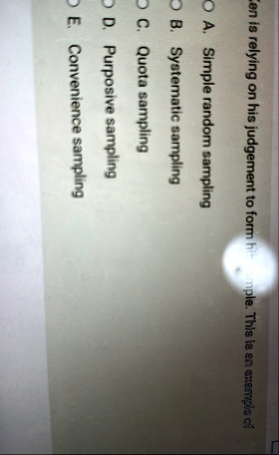 cen is relying on his judgement to form his sample this is an example ...