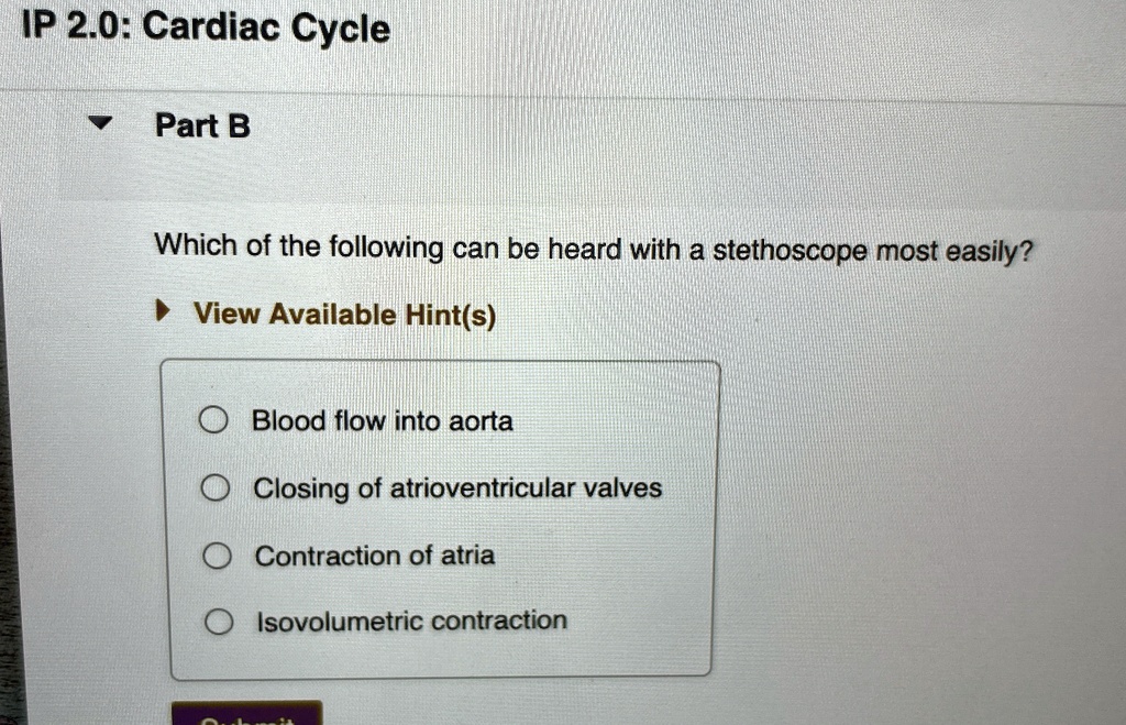 Ip 2 0 Cardiac Cycle Part B Which Of The Photo Inspiration