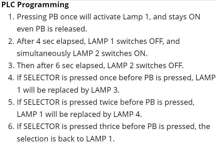 Programming Lamp SOLVED: Submit the PLC Ladder Diagram. PLC Programming 1. Pressing PB ...