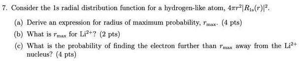 Consider the is radial distribution function for hydrogen...