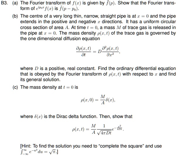 SOLVED: Form Of Equation (1) Is F(p - Po). B) The Center Of A Very Long ...