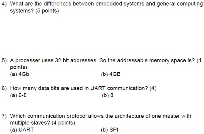SOLVED: 4) What are the differences between embedded systems and ...
