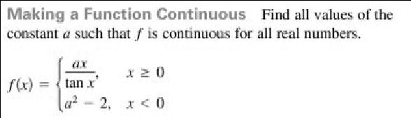 Solved Making Function Continuous Find All Values Ol The Constant Such That Is Continuous