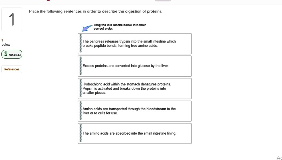 SOLVED Place tne following sentences in order I0 describe the