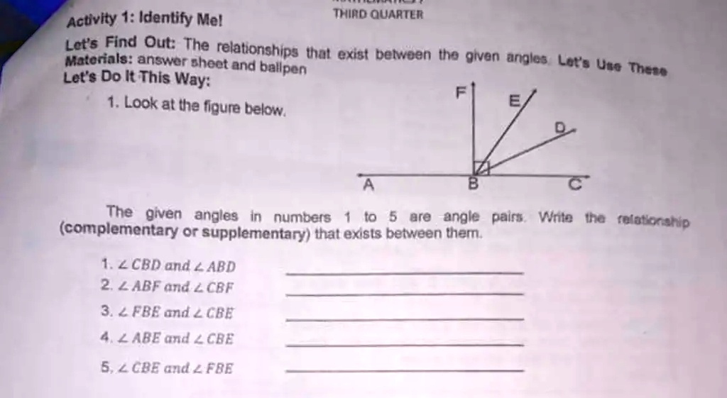 Activity 1: Identify Me! THIRD QUARTER Let's Find Out: The ...