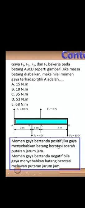 SOLVED: Masih Pada Contoh Soal D Atastentukana.nilai Momen Gaya ...