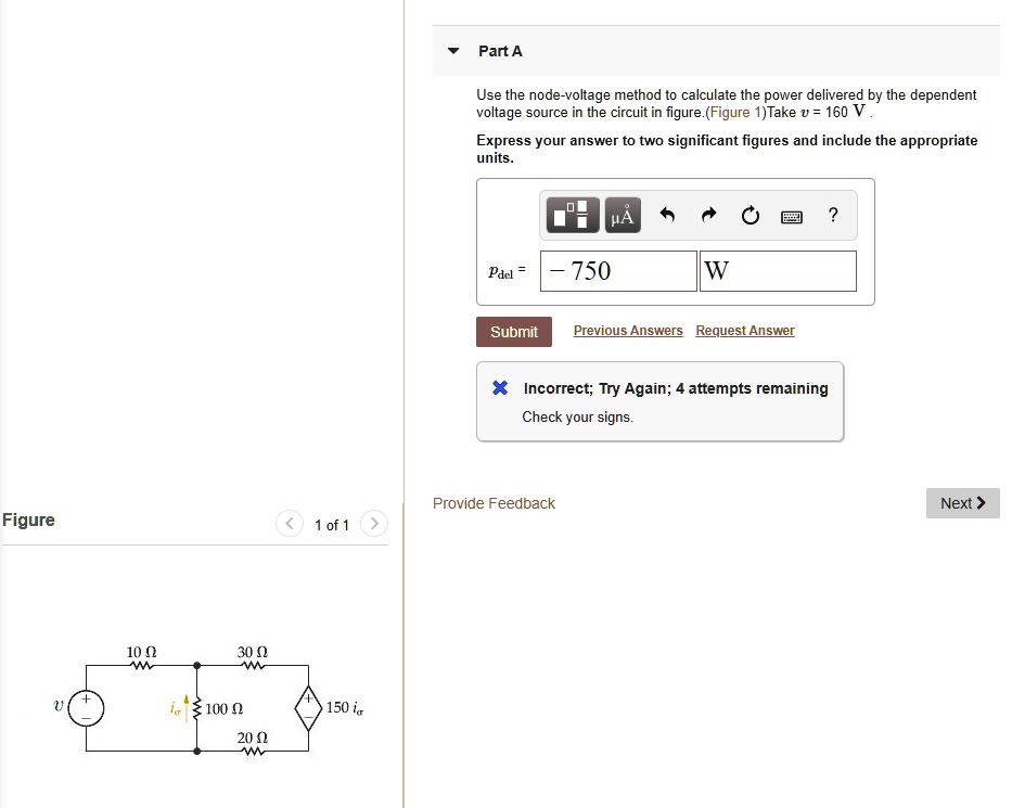 SOLVED: Use the node-voltage method to calculate the power delivered by ...