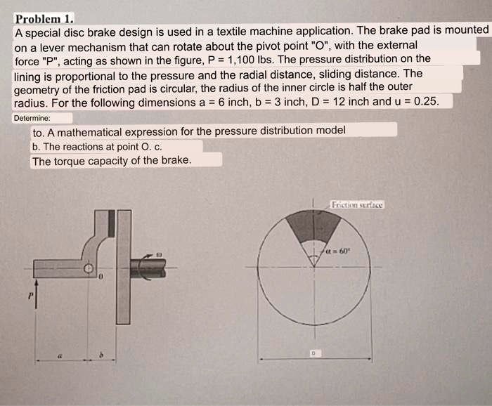 SOLVED: A special disc brake design is used in a textile machine ...