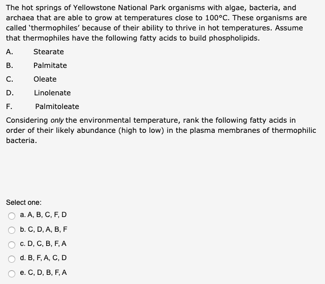 SOLVED The hot springs of Yellowstone Nationa Park organisms with