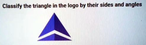 Classify the triangle in the logo by their sides and angles