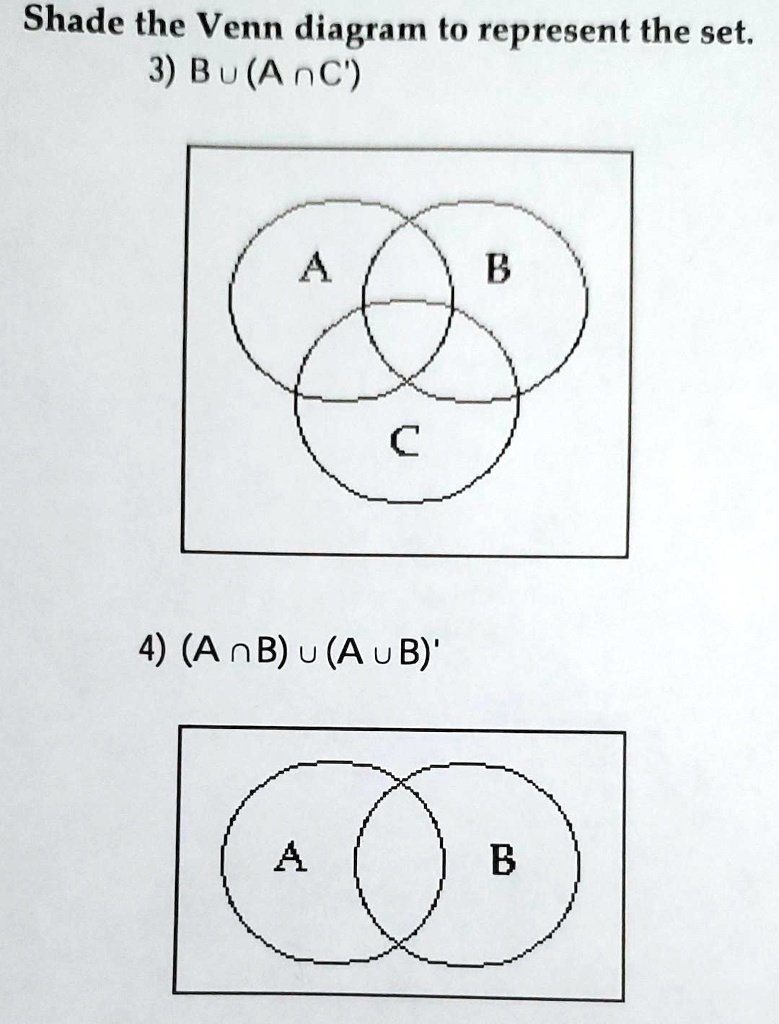 SOLVED: Shade The Venn Diagram To Represent The Set. 3) B âˆ© (A âˆª C ...