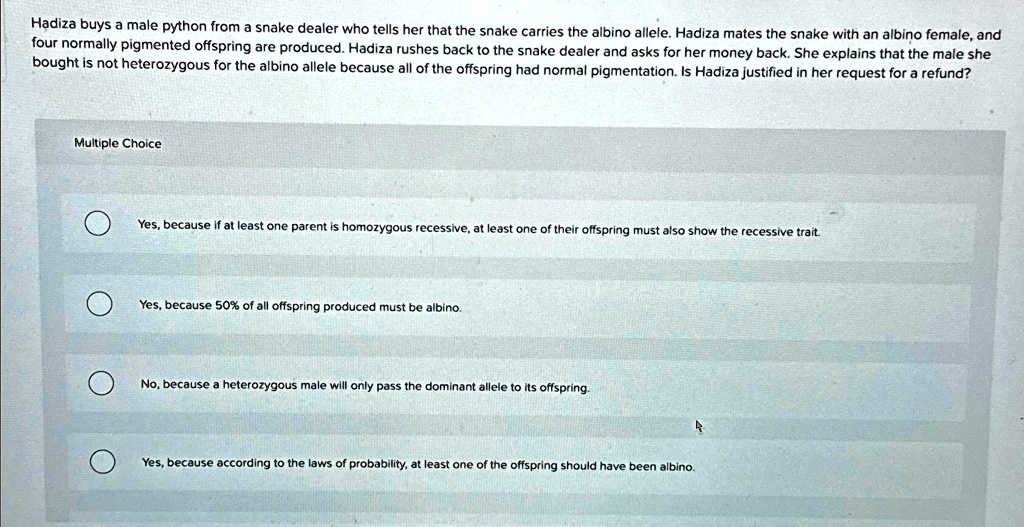 yes because according to the laws of probability at least one of the offspring should have been albino 10056