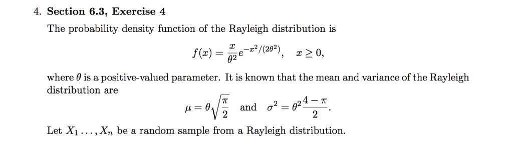 SOLVED Section 6 3 Exercise The Probability Density Function Of The