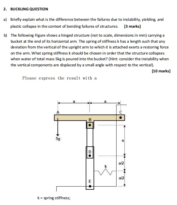 2.BUCKLING QUESTION a) Briefly explain what is the difference between ...