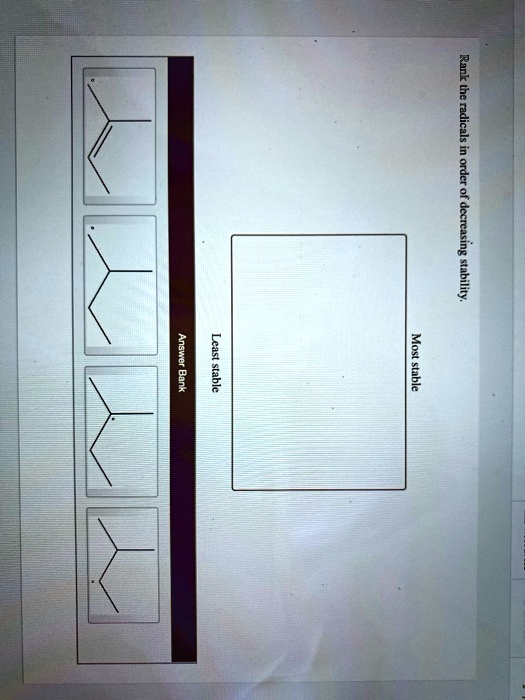 SOLVED Rank the radicals in order of decreasing stability Most stable