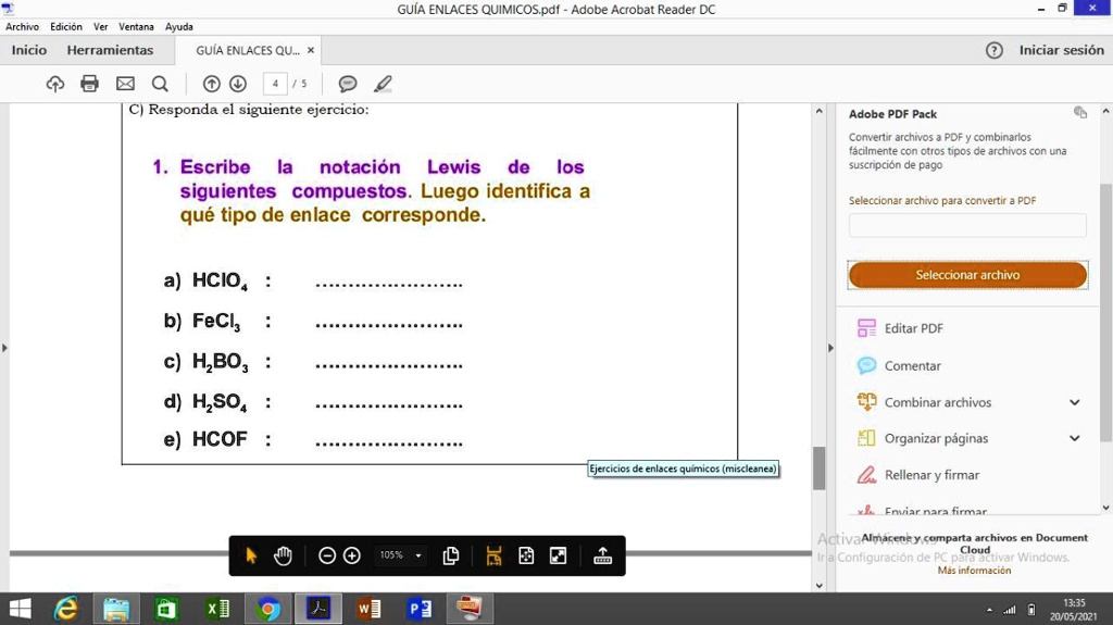 Escribe La Estructura De Lewis De Los Siguientes Compuestos Luego