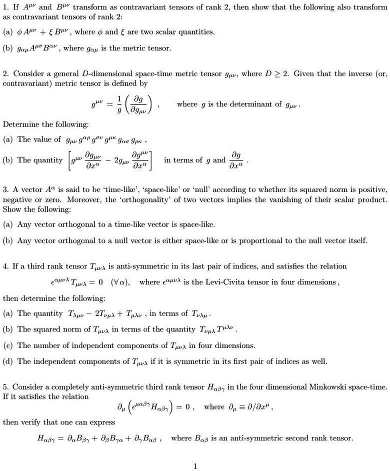 if a and b transform as contravariant tensors of rank 2 then show that ...