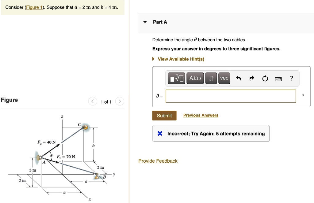 Consider (Figure 1). Suppose that a = 2 m and b = 4 m. Part A Determine ...