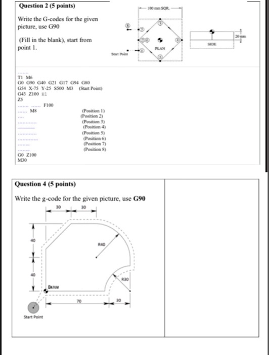 Solved G43 Z100 H1 25 G1 Z-20 F100 X-100 M8 YO XO Y100 X100