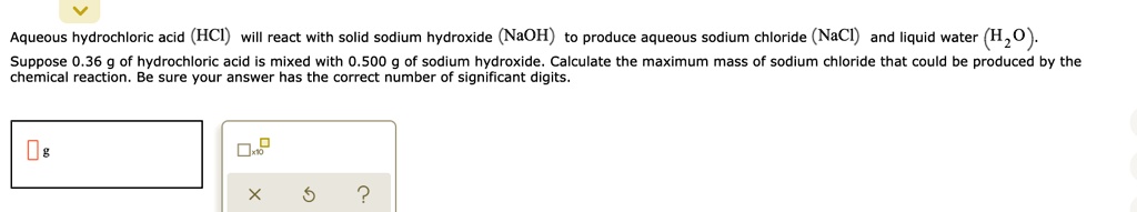 Solved Aqueous Hydrochloric Acid Hci Will React With Solid Sodium