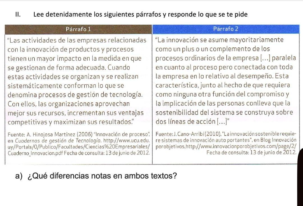 me pueden ayudar con esto lee detenidamente los siguientes parrafos y responde lo que se te pide parrafo 1 parrafo 2 las actividades de las empresas relacionadas la innovacion se asume mayor 97844