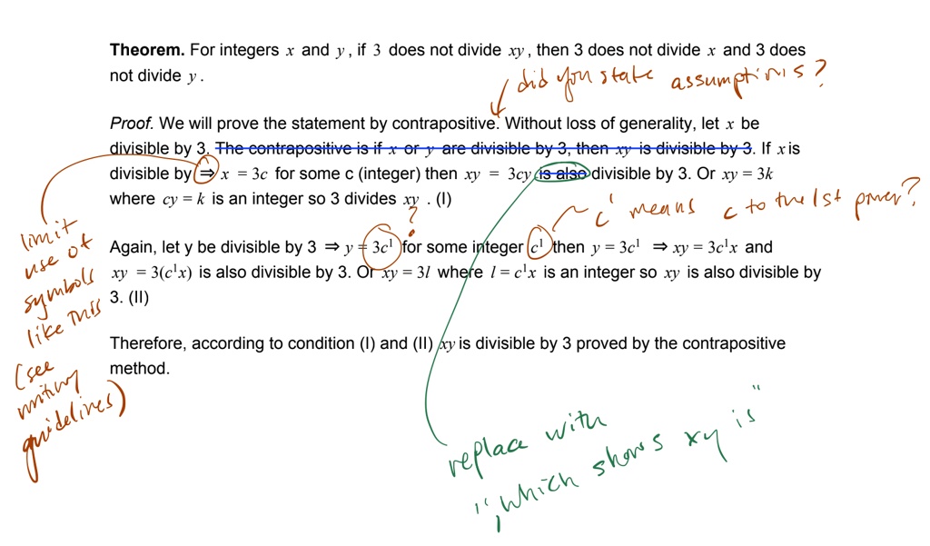 Theorem For Integers X And Y If 3 Does Not Divide Xy Then 3 Does Not Divide X And 3 Does Not 1362