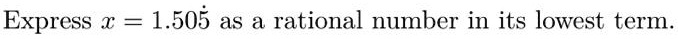 express 1505 as a rational number in its lowest term 33621