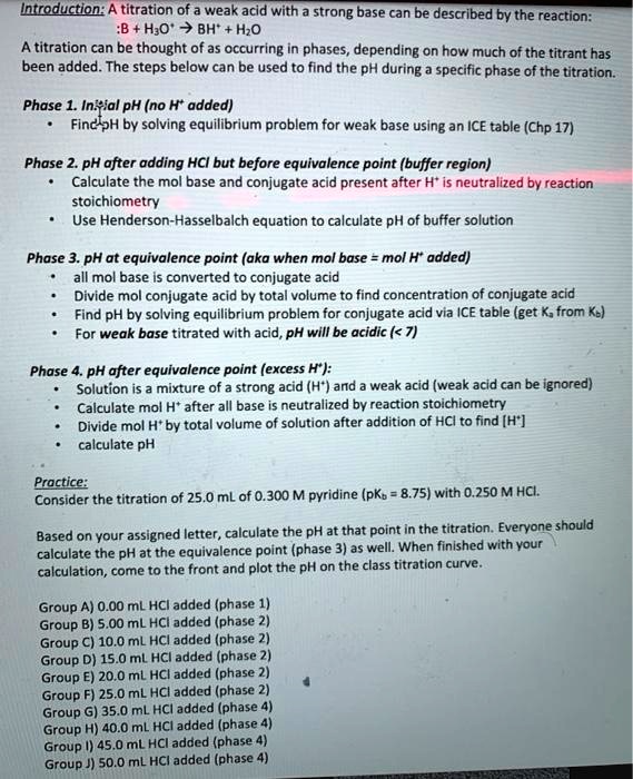 SOLVED Introduction titration of a weak acid with strong base can be