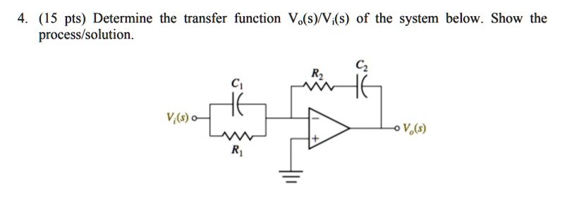 4. (15 pts) Determine the transfer function Vo(s)/Vi(s) of the system ...