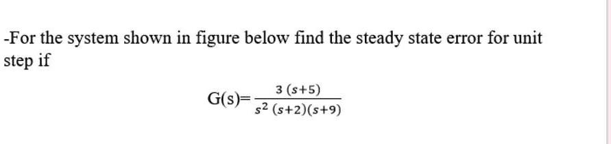 for the system shown in figure below find the steady state error for ...
