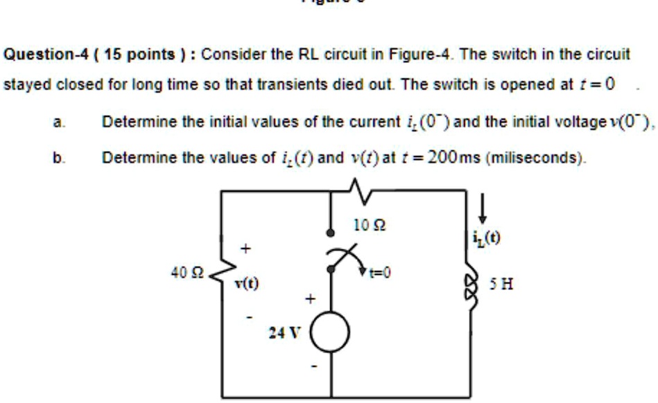 SOLVED Question415 points Consider the RL circuit in Figure4. The