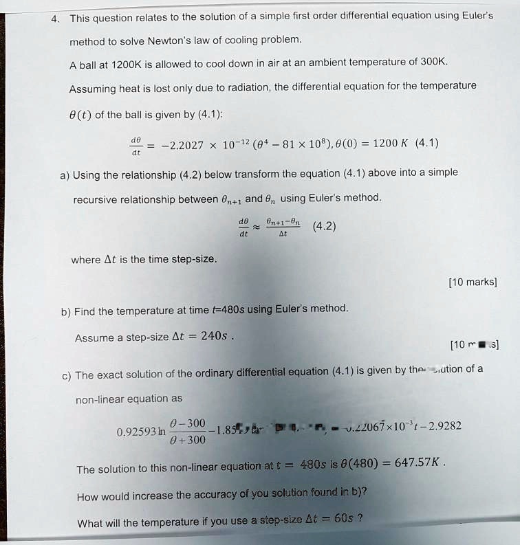 SOLVED: This question relates to the solution of a simple first order ...