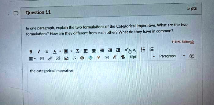 SOLVED: 5 pts - Question 11 In one paragraph,explain the two ...