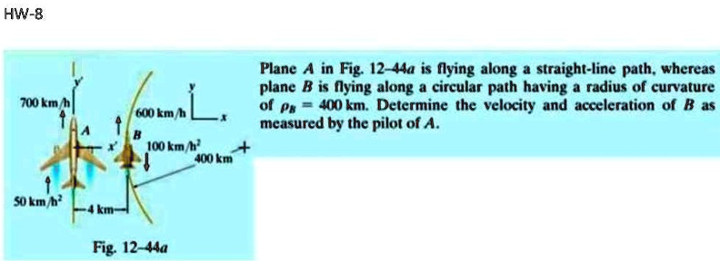 Q8 Hw 8 Plane A In Fig12 44a Is Flying Along A Straight Line ...