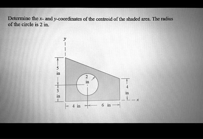 Determine The X And Y Coordinates Of The Centroid Of The Shaded Area The Radius Of The Circle 9271