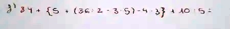 31 + {5 + (36 ÷2 - 3 ·5) - 4 ·3} ×10 ÷5 =