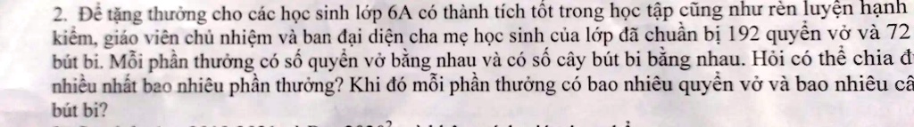 SOLVED: De táº·ng thÆ°á»Ÿng cho cÃ¡c há» c sinh lá»›p 6A cÃ³ thÃ nh tÃ ...