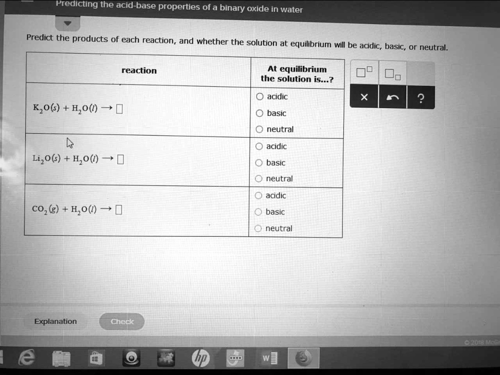 Solved Predicting The Acid Base Properties Of A Binary Oxide In Water Predict The Products Of 9550