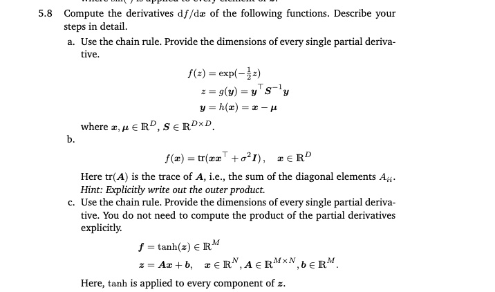 58 compute the derivatives df d of the following functions describe ...