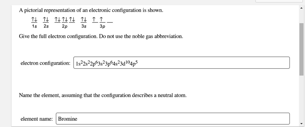 a pictorial representation of an electronic configuration is shown tl ...