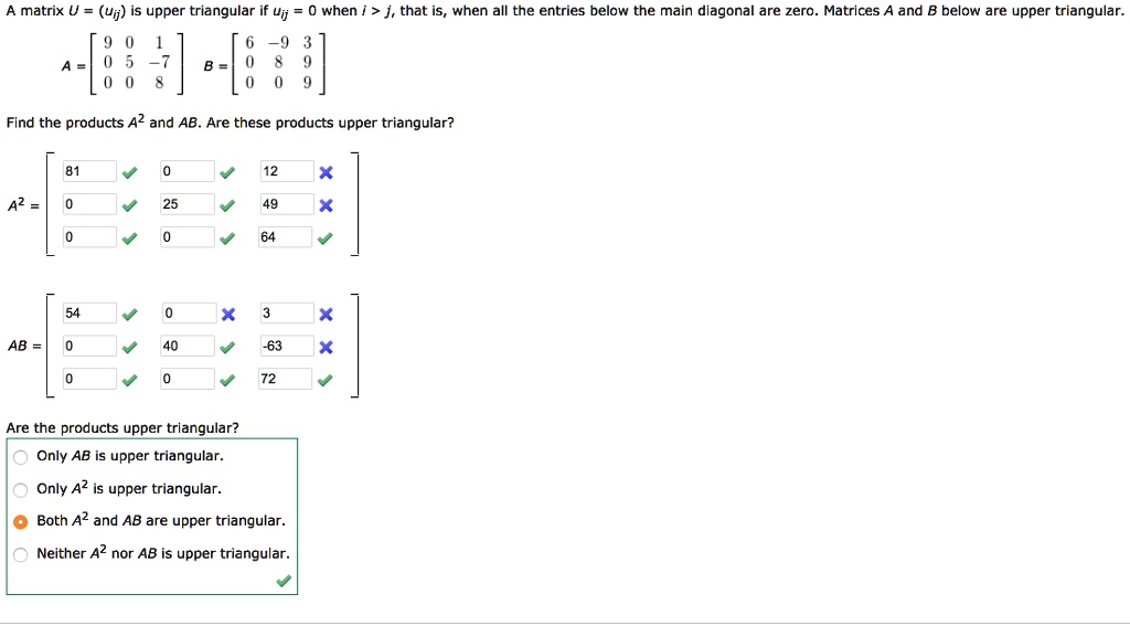 matrix u uij is upper triangular if uij when j that when all the ...