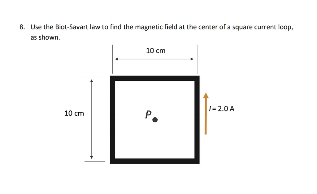 Solved Use The Biot Savart Law To Find The Magnetic Field At The Center Of A Square Current 