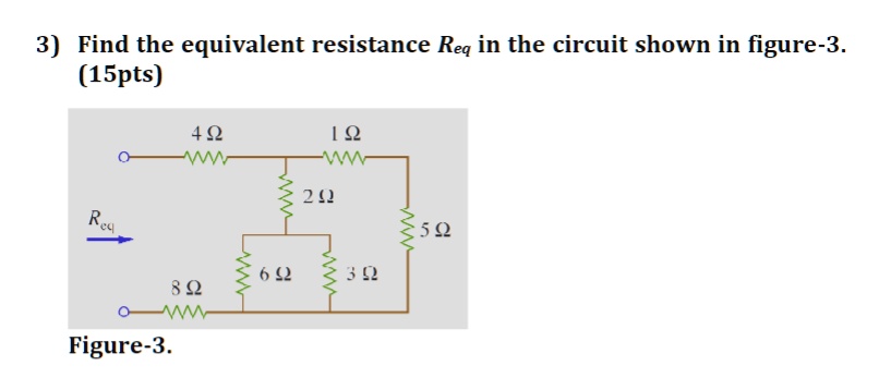 3) Find the equivalent resistance Req in the circuit shown in figure-3 ...