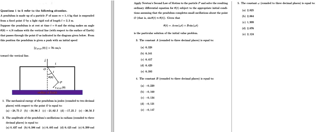 apply newtons second law of motion to the particle p and solve the ...