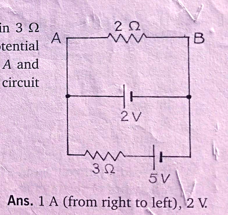 SOLVED: Determine The Current In The 3-ohm Resistance And The Potential ...